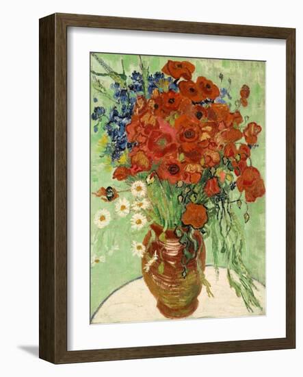 Still Life, Vase with Daisies and Poppies, 1890-null-Framed Giclee Print