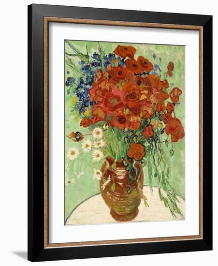 Still Life, Vase with Daisies and Poppies, 1890-null-Framed Giclee Print