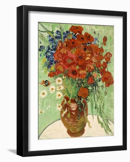 Still Life, Vase with Daisies and Poppies, 1890-null-Framed Giclee Print