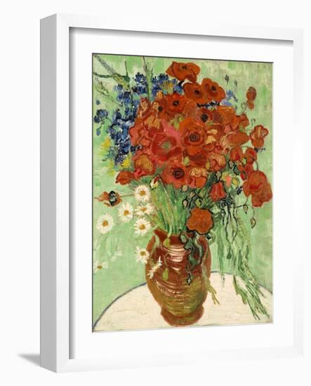 Still Life, Vase with Daisies and Poppies, 1890-null-Framed Giclee Print