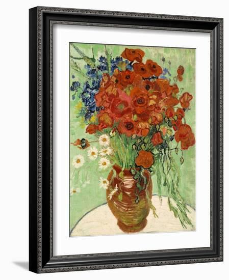 Still Life, Vase with Daisies and Poppies, 1890-null-Framed Giclee Print