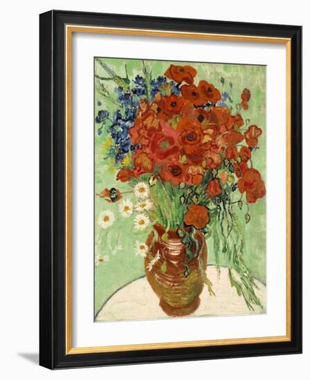 Still Life, Vase with Daisies and Poppies, 1890-null-Framed Giclee Print