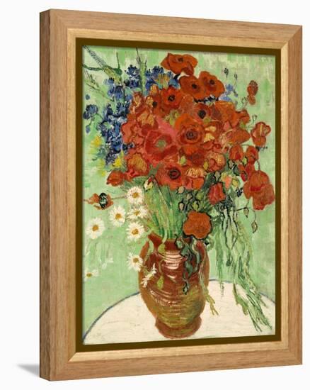 Still Life, Vase with Daisies and Poppies, 1890-null-Framed Premier Image Canvas