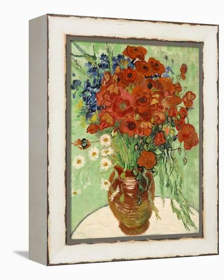 Still Life, Vase with Daisies and Poppies, 1890-null-Framed Premier Image Canvas