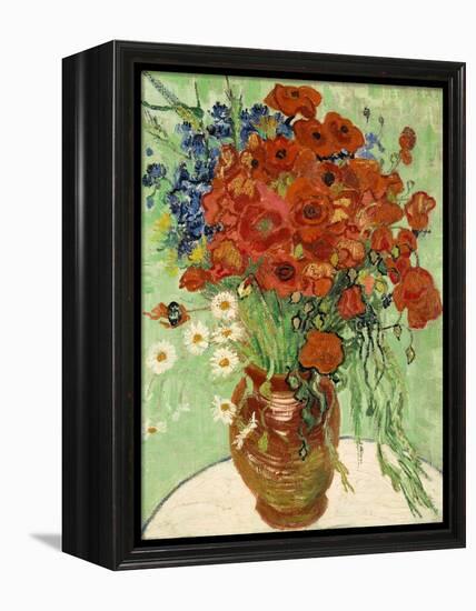 Still Life, Vase with Daisies and Poppies, 1890-null-Framed Premier Image Canvas