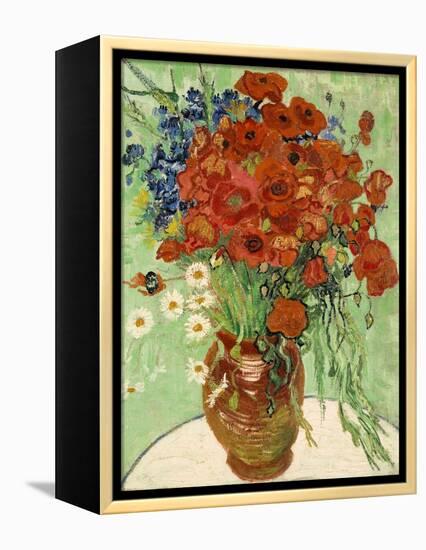 Still Life, Vase with Daisies and Poppies, 1890-null-Framed Premier Image Canvas