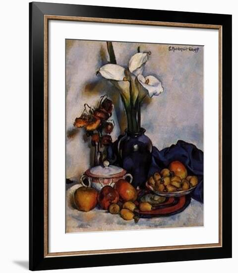 Still Life W Arum Lilies and Fruit-Stanton Macdonald-Wright-Framed Art Print