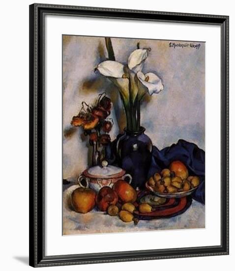 Still Life W Arum Lilies and Fruit-Stanton Macdonald-Wright-Framed Art Print