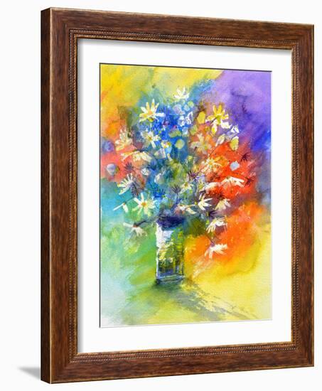 Still Life Watercolor-Pol Ledent-Framed Art Print