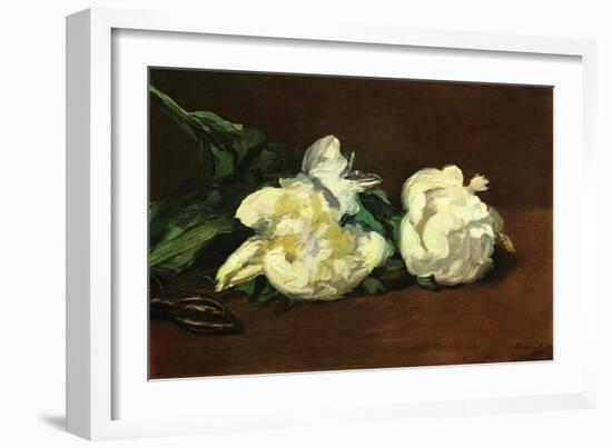 Still Life, White Peony-Edouard Manet-Framed Art Print