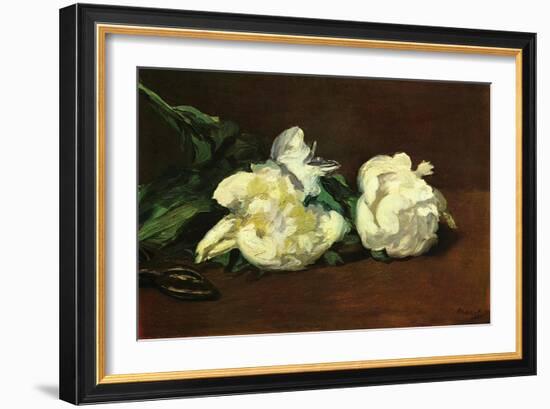 Still Life, White Peony-Edouard Manet-Framed Art Print