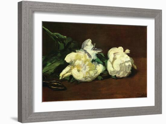 Still Life, White Peony-Edouard Manet-Framed Art Print