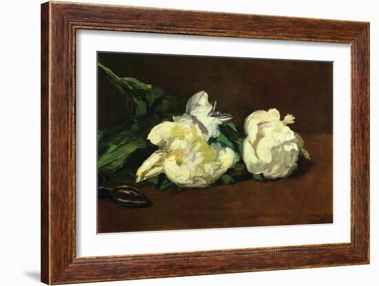 Still Life, White Peony-Edouard Manet-Framed Art Print