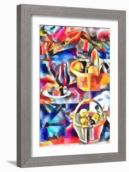 still life with a basket II,2017-Alex Caminker-Framed Giclee Print