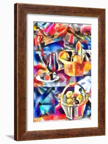 still life with a basket II,2017-Alex Caminker-Framed Giclee Print