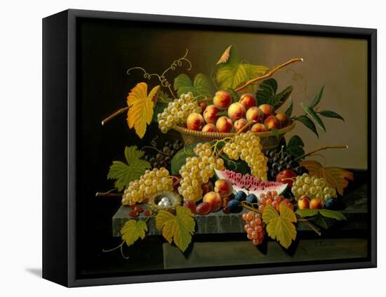 Still Life with a Basket of Fruit, 19th Century-Severin Roesen-Framed Premier Image Canvas