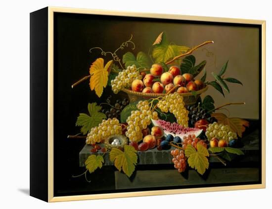 Still Life with a Basket of Fruit, 19th Century-Severin Roesen-Framed Premier Image Canvas