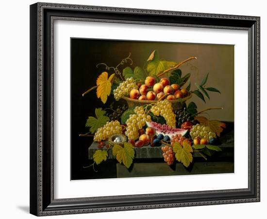 Still Life with a Basket of Fruit, 19th Century-Severin Roesen-Framed Giclee Print