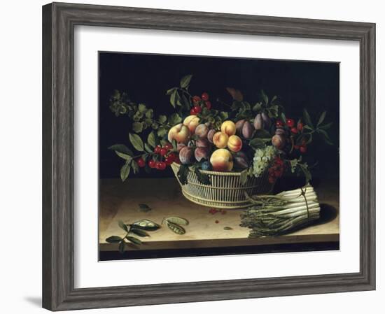 Still Life with a Basket of Fruit and a Bunch of Asparagus, 1630-Louise Moillon-Framed Giclee Print