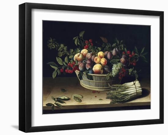 Still Life with a Basket of Fruit and a Bunch of Asparagus, 1630-Louise Moillon-Framed Giclee Print