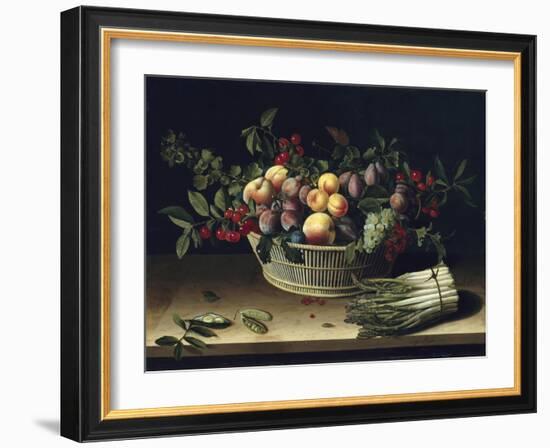 Still Life with a Basket of Fruit and a Bunch of Asparagus, 1630-Louise Moillon-Framed Giclee Print