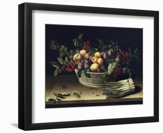 Still Life with a Basket of Fruit and a Bunch of Asparagus, 1630-Louise Moillon-Framed Giclee Print