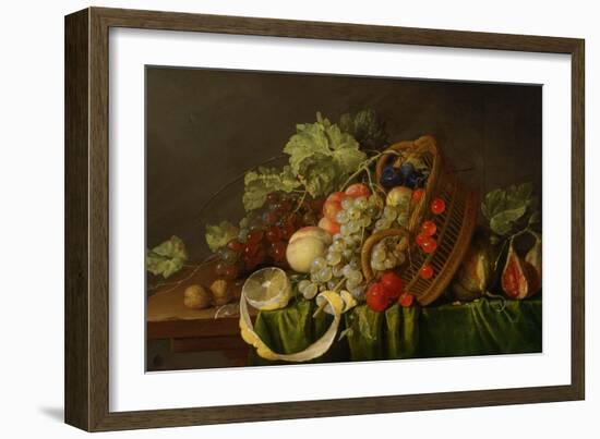 Still Life with a Basket of Fruit, Ca 1654-Cornelis de Heem-Framed Giclee Print