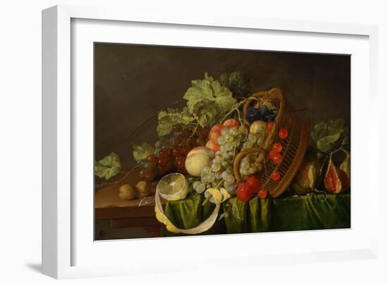 Still Life with a Basket of Fruit, Ca 1654-Cornelis de Heem-Framed Giclee Print