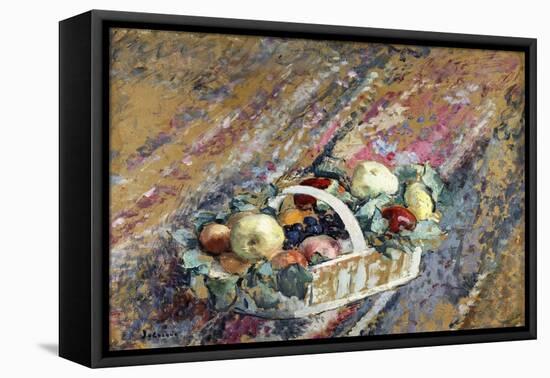 Still Life with a Basket of Fruit; Nature Morte Au Panier De Fruits-Henri Lebasque-Framed Premier Image Canvas
