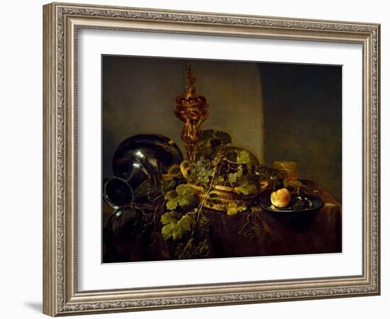 Still Life with a Basket of Grapes and a Gold Cup, 16Th Century (On Panel)-Abraham Hendricksz Van Beyeren-Framed Giclee Print