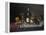 Still Life with a Bottle of Champagne and Two Glasses, with Various Fruit-null-Framed Premier Image Canvas