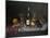 Still Life with a Bottle of Champagne and Two Glasses, with Various Fruit-null-Mounted Giclee Print