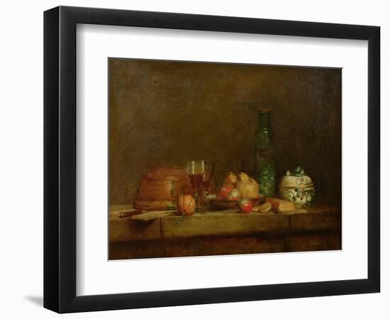 Still Life with a Bottle of Olives, 1760-Jean-Baptiste Simeon Chardin-Framed Giclee Print