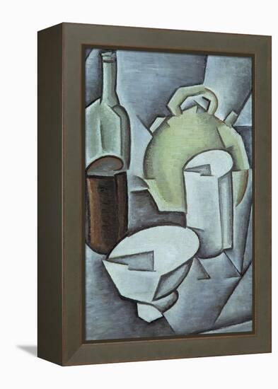 Still Life with a Bottle of Wine and an Earthenware Water Jug, 1911-Juan Gris-Framed Premier Image Canvas