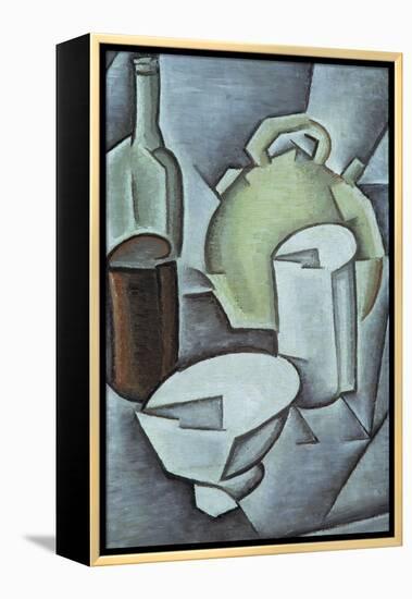 Still Life with a Bottle of Wine and an Earthenware Water Jug, 1911-Juan Gris-Framed Premier Image Canvas