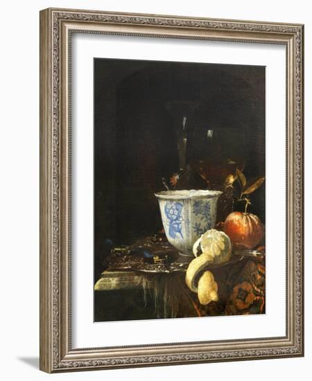 Still Life with a Chinese Porcelain Bowl, 17Th Century (Oil on Canvas)-Willem Kalf-Framed Giclee Print