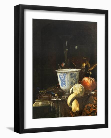 Still Life with a Chinese Porcelain Bowl, 17Th Century (Oil on Canvas)-Willem Kalf-Framed Giclee Print