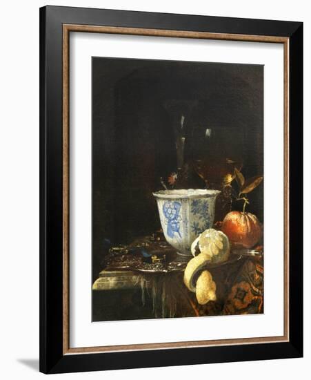 Still Life with a Chinese Porcelain Bowl, 17Th Century (Oil on Canvas)-Willem Kalf-Framed Giclee Print