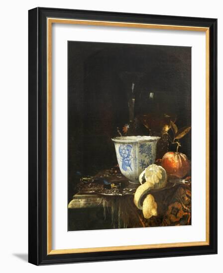 Still Life with a Chinese Porcelain Bowl, 17Th Century (Oil on Canvas)-Willem Kalf-Framed Giclee Print