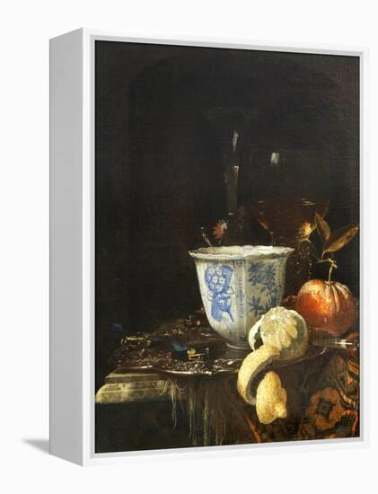 Still Life with a Chinese Porcelain Bowl, 17Th Century (Oil on Canvas)-Willem Kalf-Framed Premier Image Canvas