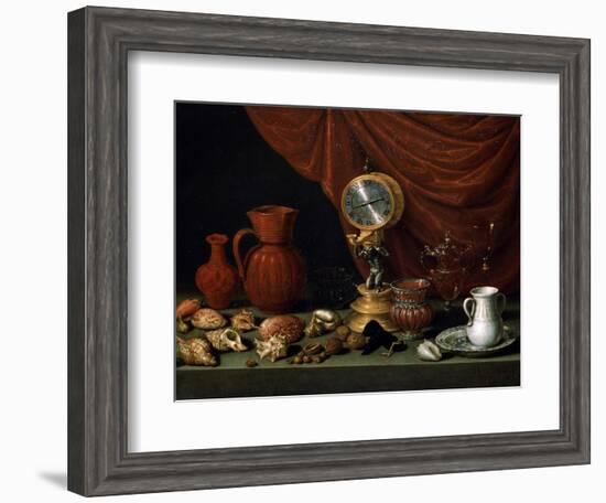 Still Life with a Clock, 1652-Antonio Pereda y Salgado-Framed Giclee Print