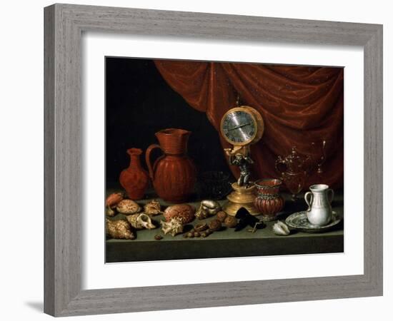 Still Life with a Clock, 1652-Antonio Pereda y Salgado-Framed Giclee Print