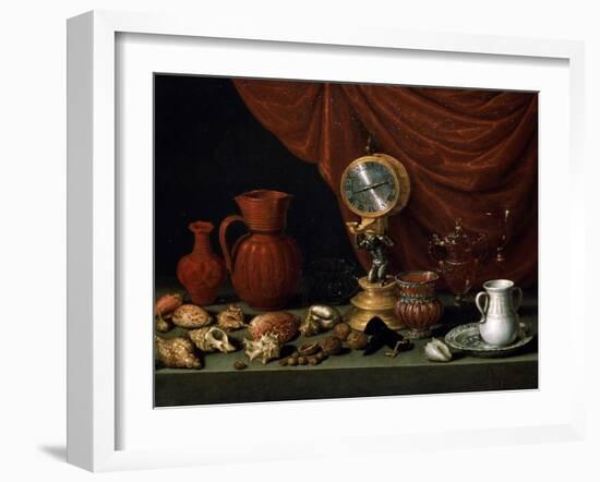 Still Life with a Clock, 1652-Antonio Pereda y Salgado-Framed Giclee Print