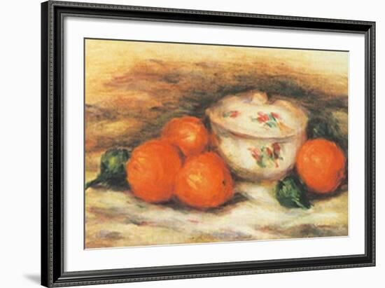 Still Life with a Covered Dish and an Orange-Pierre-Auguste Renoir-Framed Art Print