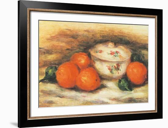 Still Life with a Covered Dish and an Orange-Pierre-Auguste Renoir-Framed Art Print