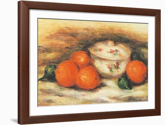 Still Life with a Covered Dish and an Orange-Pierre-Auguste Renoir-Framed Art Print