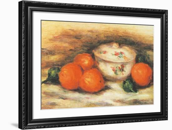 Still Life with a Covered Dish and an Orange-Pierre-Auguste Renoir-Framed Art Print