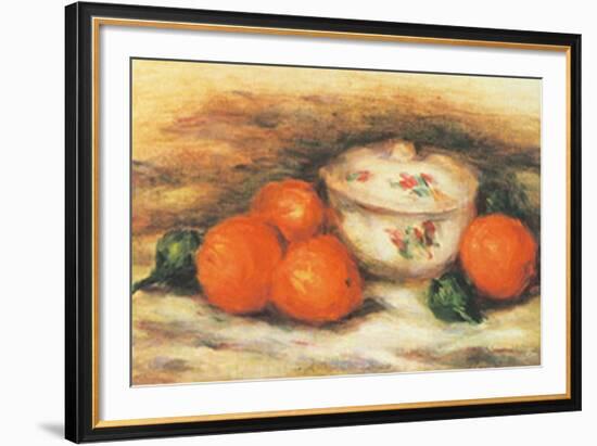 Still Life with a Covered Dish and an Orange-Pierre-Auguste Renoir-Framed Art Print