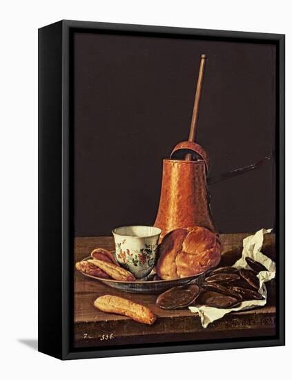 Still Life with a Drinking Chocolate Set, 1770-Luis Egidio Melendez-Framed Premier Image Canvas