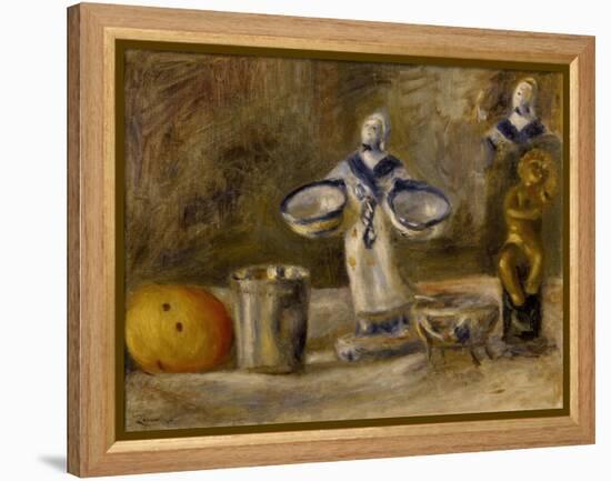 Still Life with a Faience Figure, 19th Century-Pierre-Auguste Renoir-Framed Premier Image Canvas